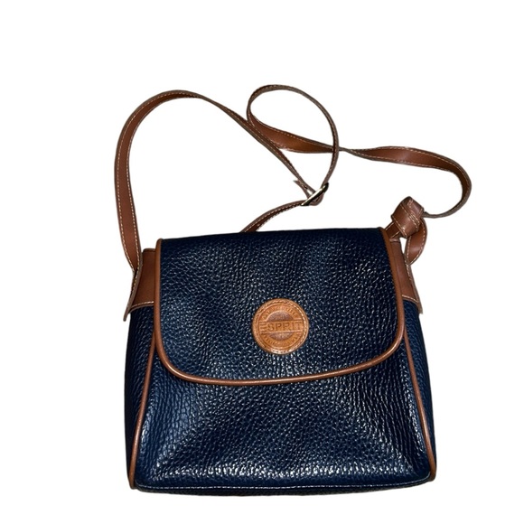 Esprit Navy Faux Leather Purse Vintage 90’s Crossbody - Picture 1 of 7